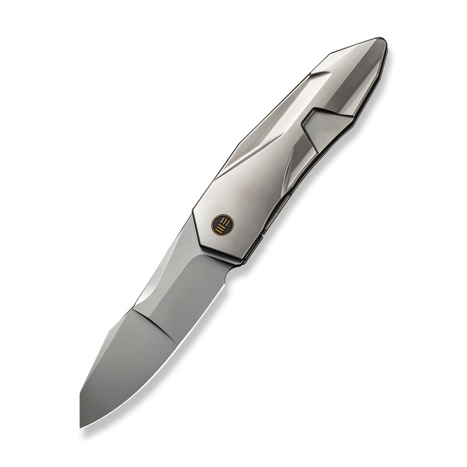 WE Solid Folding Knife Polished Bead Blast Titanium Handle 20CV Plain Edge Polished Bead Blast Finish WE22028-2 WE Solid Folding Knife Polished Bead Blast Titanium Handle 20CV Plain Edge Polished Bead Blast Finish WE22028-2