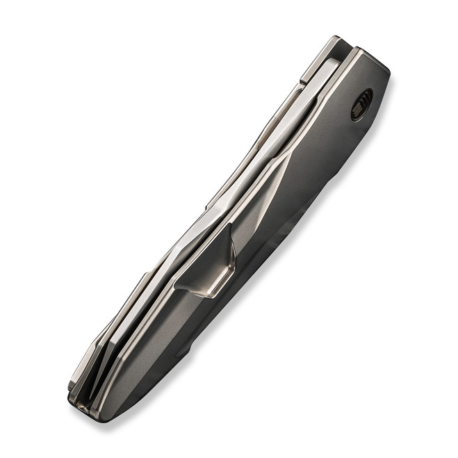 WE Solid Folding Knife Polished Bead Blast Titanium Handle 20CV