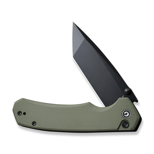 Civivi Button Lock Brazen Folding Knife OD Green G10 Handle 14C28N 