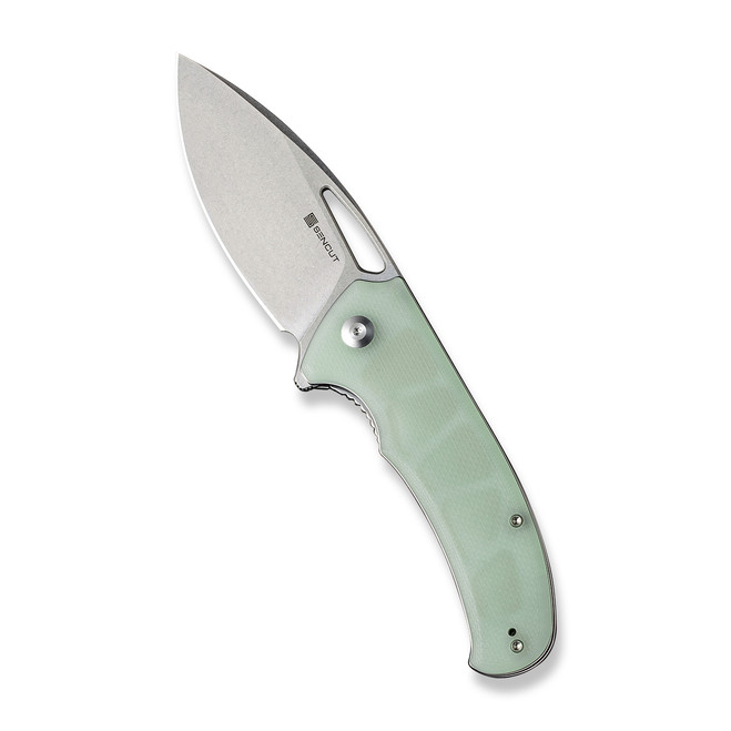 Sencut Phantara Folding Knife Natural G10 Handle 9Cr18MoV Drop Point Plain Edge Stonewash Finish S23014-2