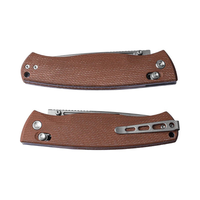 Real Steel Pathfinder Bushcraft Folding Knife Brown Micarta Handle