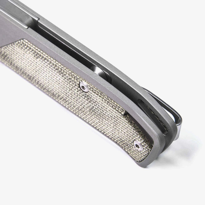 Flytanium Arcade Folding Knife Gunmetal Micarta Handle S35VN Drop