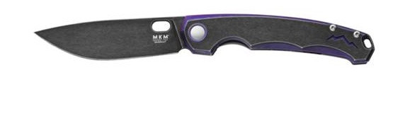 MKM Eclipse Folding Knife Black Stonewash/Purple Titanium Handle Magnacut Plain Edge Black Stonewash Finish EL-PRBKD Eclipse