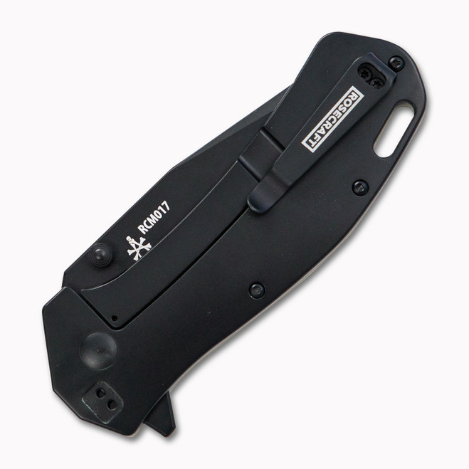 Rosecraft Aeris Rex Folding Knife Black Micarta/Copper Handle RPM9