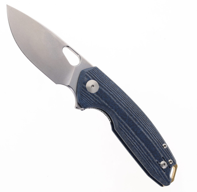 GiantMouse Knives ACE Tribeca Folding Knife Denim Micarta Handle Magnacut Plain Edge Stonewash Finish
