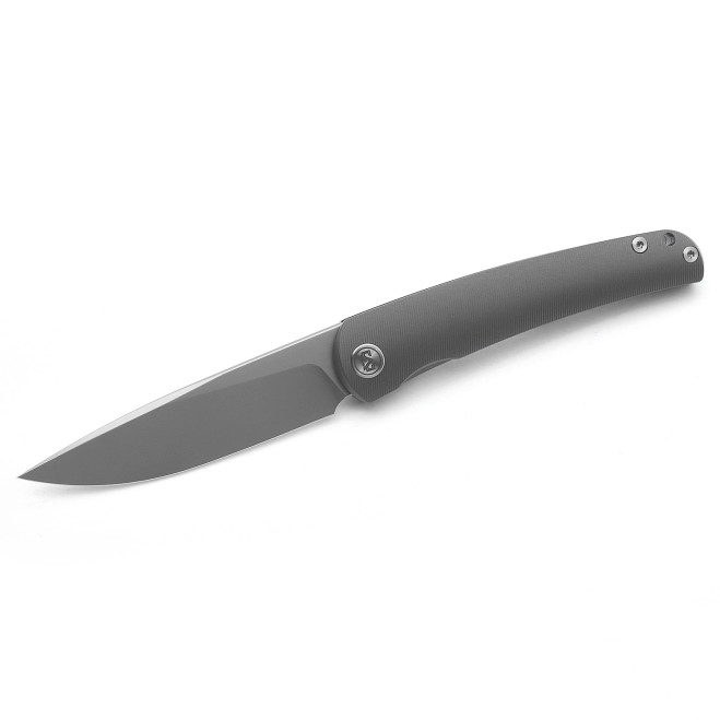 Miguron Akri Folding Knife Front Flipper Dark Gray Titanium Handle M390 Blade Steel
