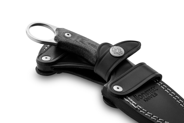 専用② Lion Steel H1 Fixed Blade Knife Black G10 Handle M390 Plain Edge