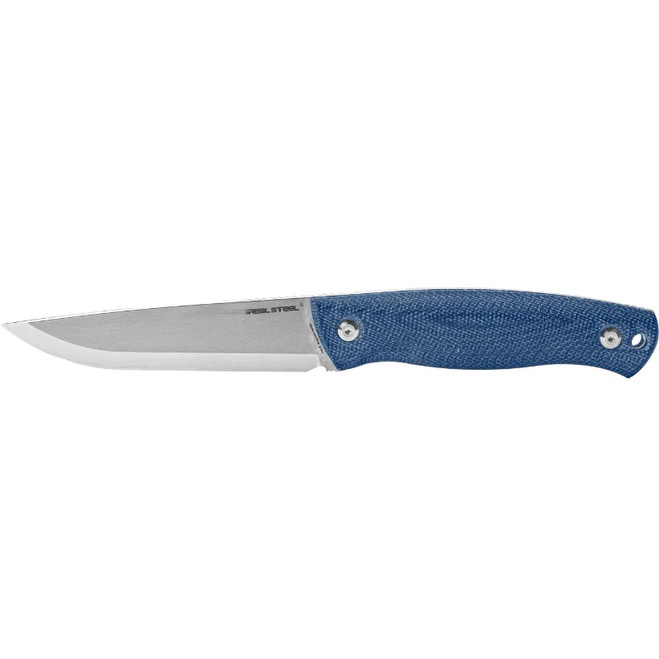 Real Steel Pathfinder Fixed Blade Knife Blue Micarta Handle Plain