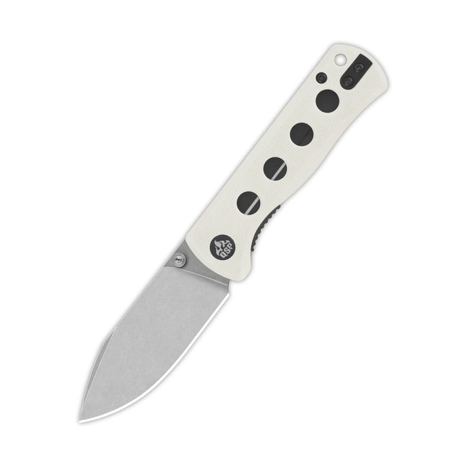 QSP Canary Liner Lock Folding Knife White G10 Handle 14C28N Plain Edge QS150-G1