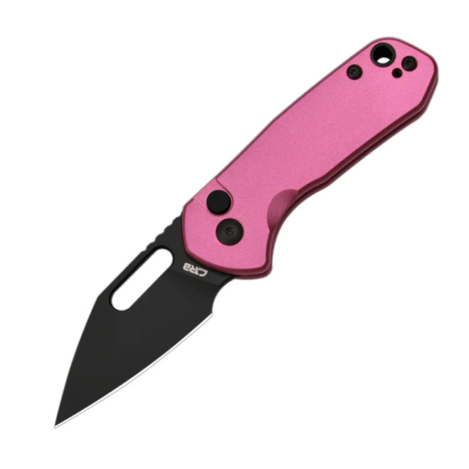CJRB Mini Pyrite Pocket Knife Pink Aluminum Handle Black AR-RPM9