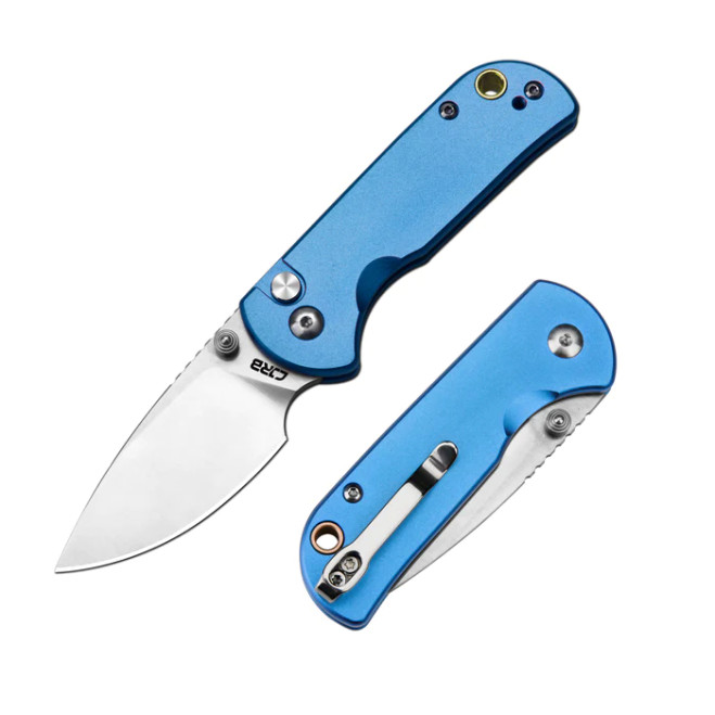 CJRB Mica Pocket Knife Blue Aluminum Handle AR-RPM9 Drop Point Blade J1934-BU CJRB Mica Pocket Knife Blue Aluminum Handle AR-RPM9 Drop Point Blade J1934-BU