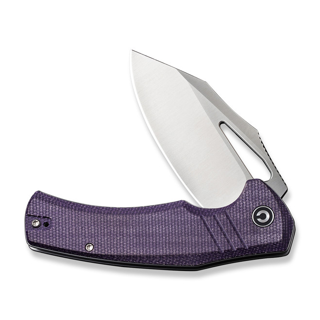 Civivi BullTusk Folding Knife Purple Canvas Micarta Handle 14C28N