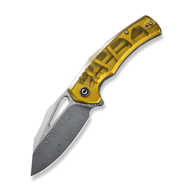 Civivi BullTusk Folding Knife Polished Ultem Handle Damascus Clip Point Plain Edge C23017-DS1 Civivi BullTusk Folding Knife Polished Ultem Handle Damascus Clip Point Plain Edge C23017-DS1