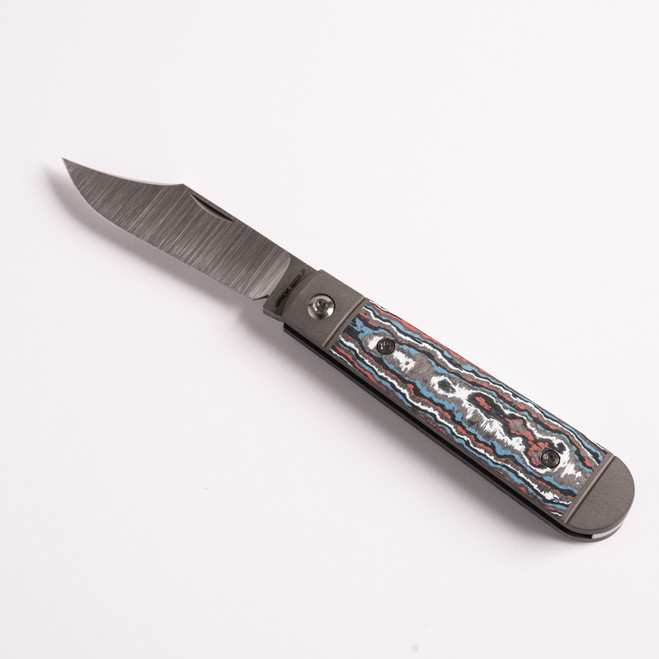Jack Wolf Little Bro Jack Folding Knife Fat Carbon Nebula Handle S90V Plain Edge Belt Satin Finish Jack Wolf Little Bro Jack Folding Knife Fat Carbon Nebula Handle S90V Plain Edge Belt Satin Finish