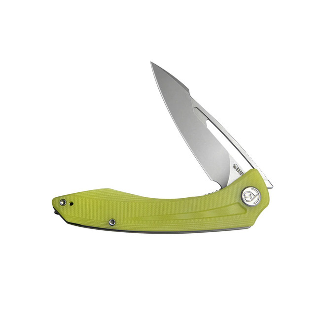 Kubey Merced Folding Knife Translucent Yellow G10 Handle AUS-10