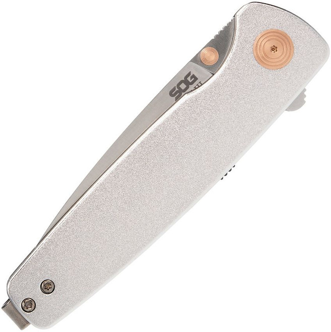 SOG Twitch III Linerlock Folding Knife Silver Aluminum Handle With