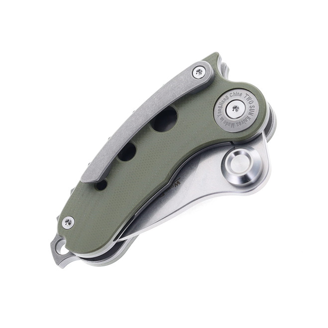 TwoSun Knives TS417-D2 Wong Design Pocket Knife Green G10