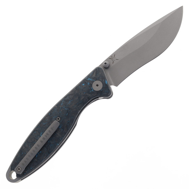 Bastard Venator Folding Knife Blue/Black Carbon Fiber Handle Blue
