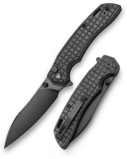 Trivisa Aur-04B Folding Knife Black Micarta Handle 14C28N Sheepsfoot Plain Edge Black Stonewash Finish