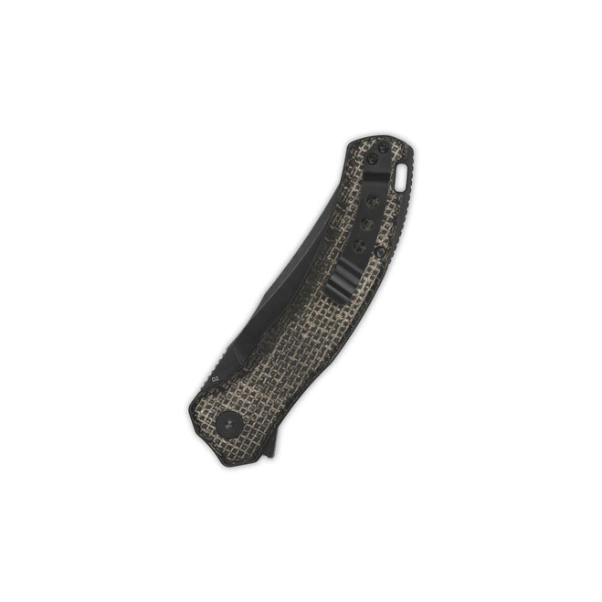 QSP Walrus Liner Lock Folding Knife Dark Brown Rough Micarta