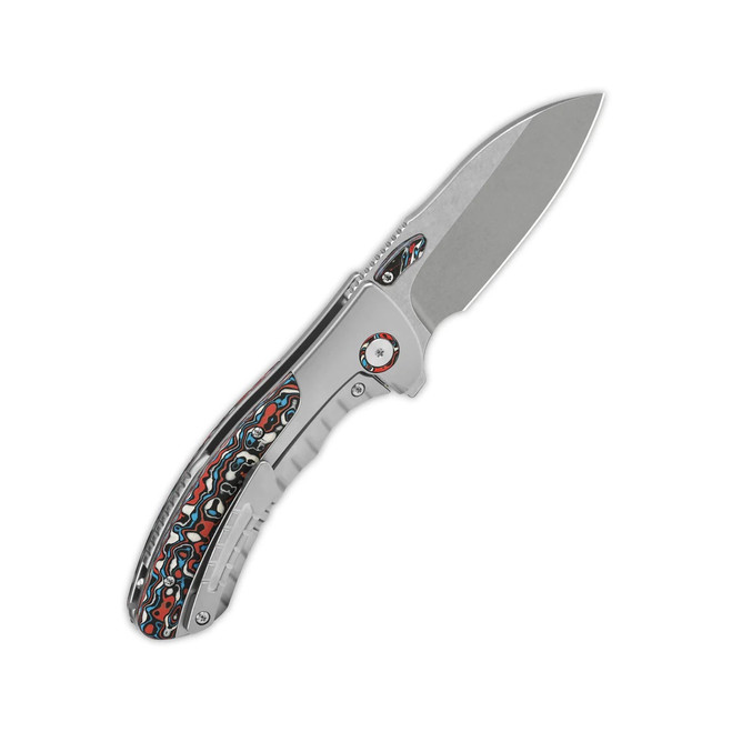 QSP Capybara Frame Lock Folding Knife Bead Blast Titanium Red