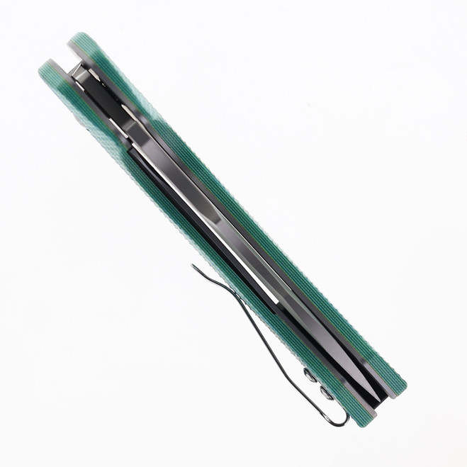 オーダー3本セット SixLeaf Folding Knife Green G10 Handle D2 Plain Edge SL-02-Green
