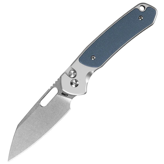 CJRB Perfect Pyrite Project The Daily Driver Folding Knife Grey Aluminum/Micarta Handle AR-RPM9 Wharncliffe Plain Edge Stonewash Finish J1925A1-GY