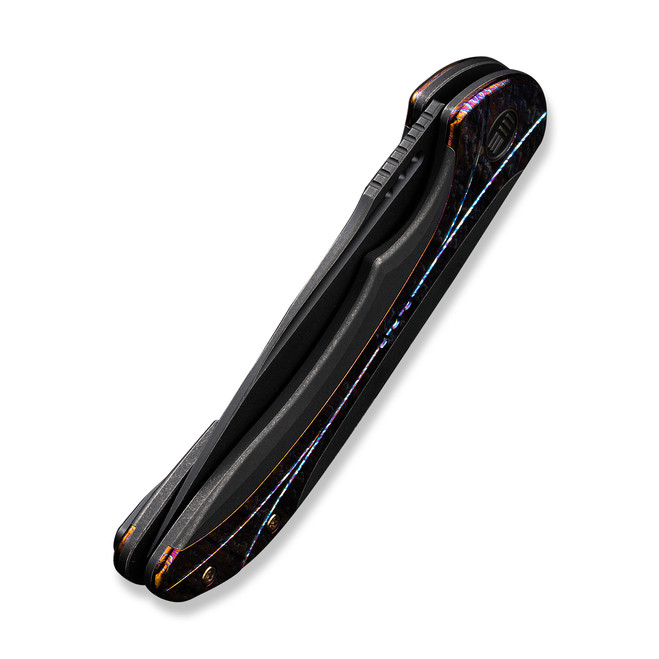 WE Equivik Folding Knife Black Flamed Titanium Handle 20CV Drop