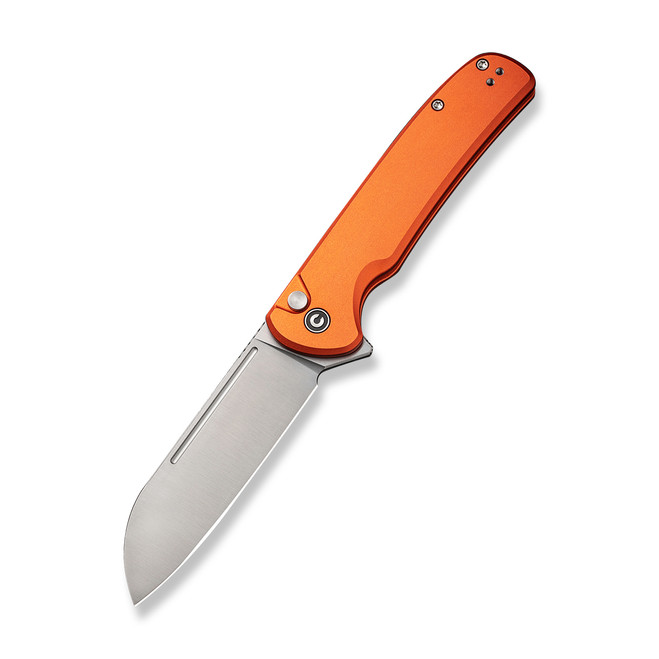 Civivi Chevalier II Folding Knife Orange Aluminum Handle 14C28N Sheepsfoot Plain Edge Satin Finish C20022B-2