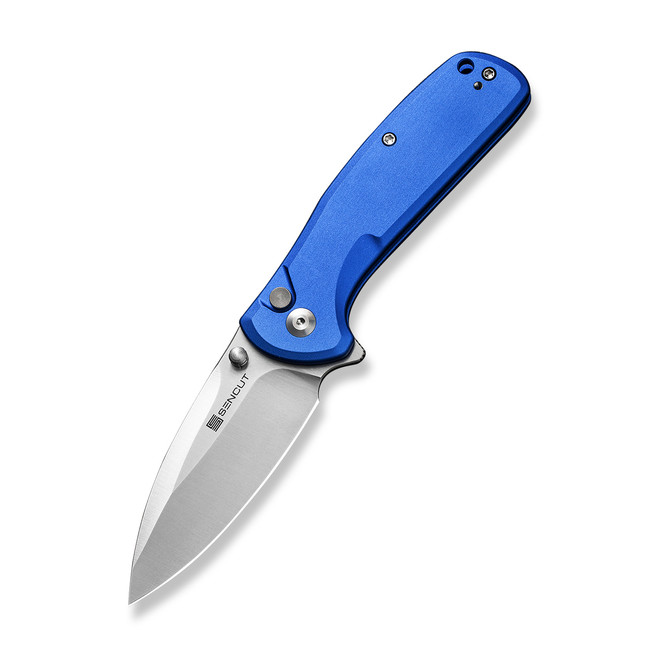 Sencut ArcBlast Folding Knife Bright Blue Aluminum Handle 9Cr18MoV Drop Point Plain Edge Satin Finish S22043B-3