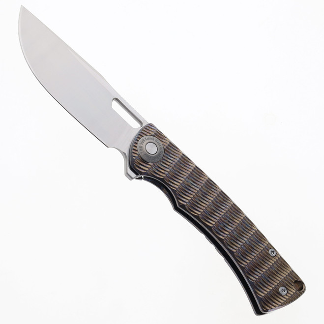 Two Sun Flipper Folding Knife Color Titanium Handle Plain Edge Satin Finish TS444-YJ01-V1-Color Two Sun Flipper Folding Knife Color Titanium Handle Plain Edge Satin Finish TS444-YJ01-V1-Color