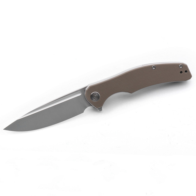 Miguron Small Velona Folding Knife Tan G10 Handle 14C28N Drop Point Plain Edge Satin Finish 8003TNS Miguron Small Velona Folding Knife Tan G10 Handle 14C28N Drop Point Plain Edge Satin Finish 8003TNS
