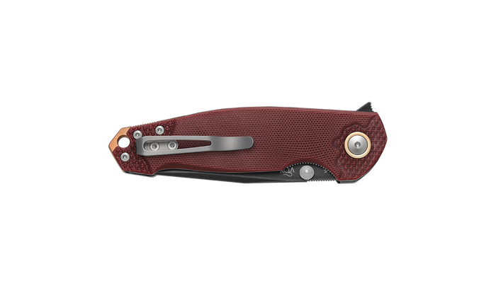Viper Katla Folding Knife Red G10 Handle M390 Plain Edge Dark
