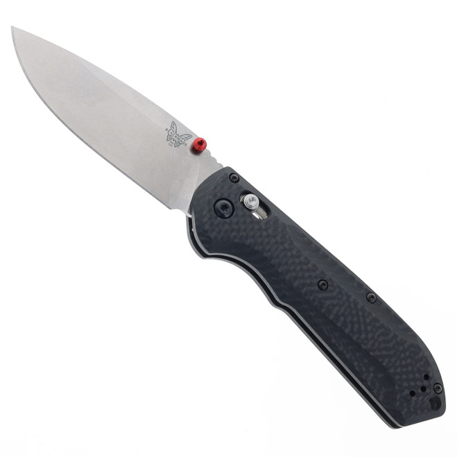 Benchmade Freek Folding Knife Black Carbon Fiber Handle S90V Drop Point Plain Edge Satin Finish 560-03