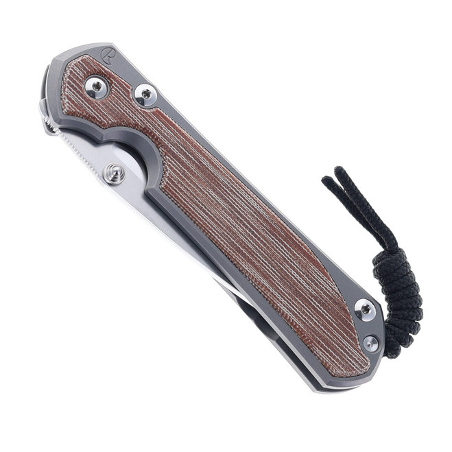 Chris Reeve Large Sebenza Natural Canvas Micarta Inlay Pocket