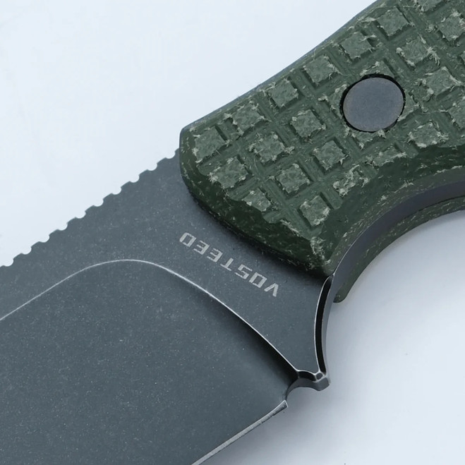 Vosteed Mink Fixed Blade Knife Green Micarta Handle Nitro-V Clip