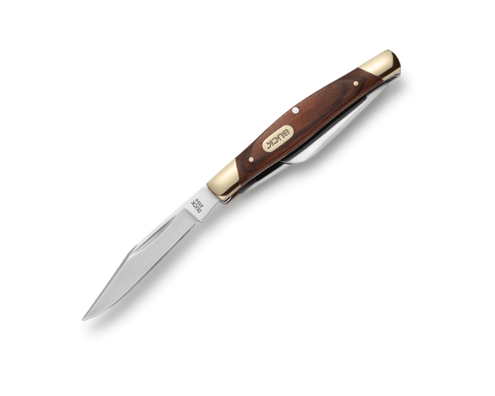Buck 373 Trio Folding Knife Woodgrain Handle 420J2 Clip/Spey