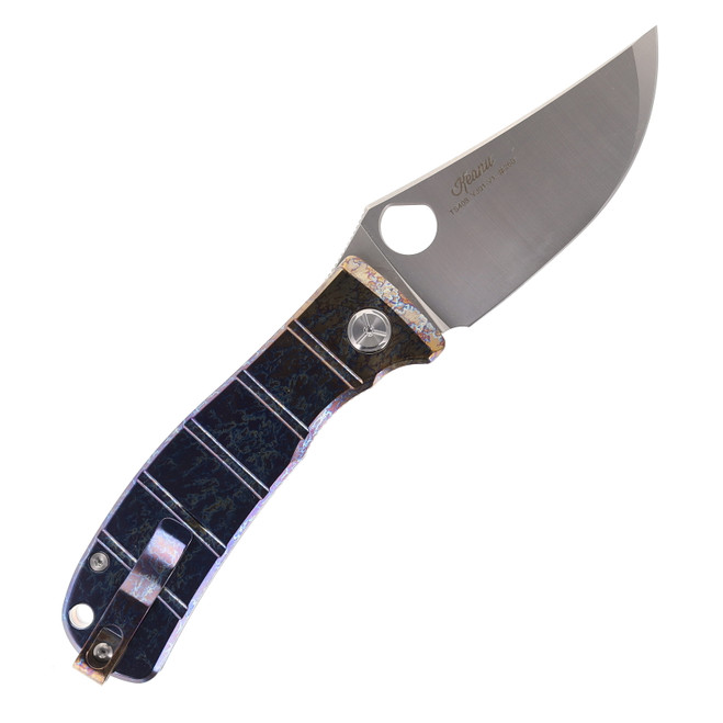 Two Sun Frame Lock Folding Knife Color Titanium Handle YJ01-V1