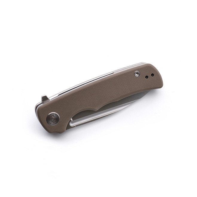 Miguron Talism Folding Knife Tan G10 Handle D2 Plain PVD Blade MGR