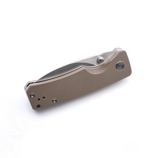 Love様 Miguron Pelora Folding Knife Tan G10 Handle 14C28N Dark Grey/Satin