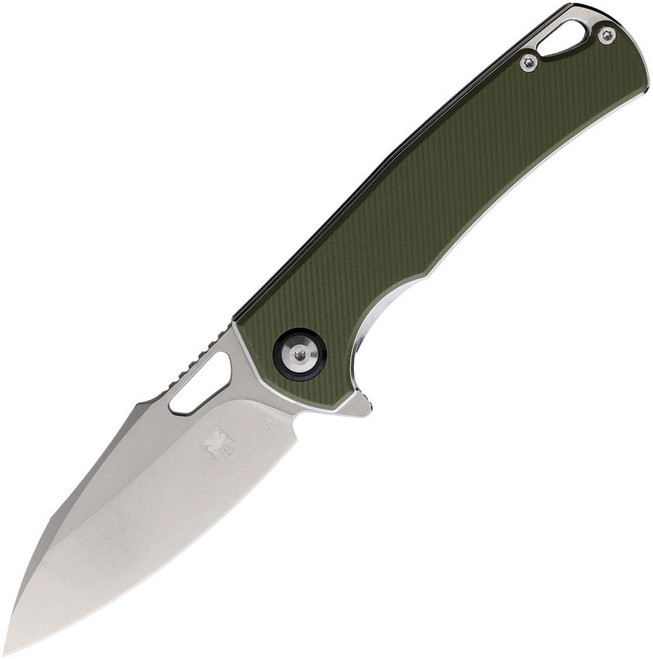 CobraTec Wolverine Linerlock Folding Knife OD Green G10 Handle D2 Plain Edge Satin Finish CTWOLVERINEGRN