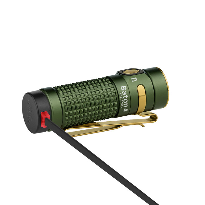 Olight Baton 4 EDC Flashlight OD Green Aluminum Body 1300 Lumens