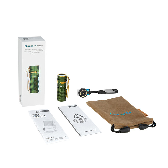 Olight Baton 4 EDC Flashlight OD Green Aluminum Body 1300 Lumens