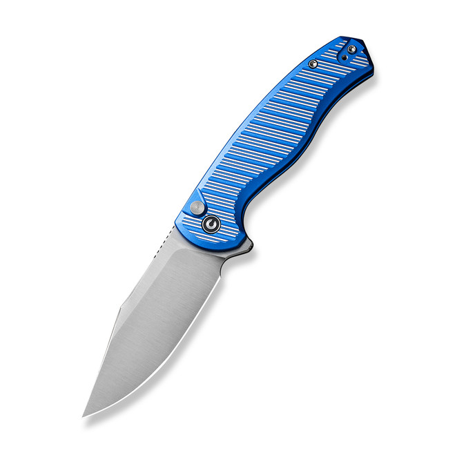 Civivi Stormhowl Folding Knife Bright Blue/Satin Flat Aluminum Handle Nitro-V Clip Point Plain Edge Satin Finish C23040B-2