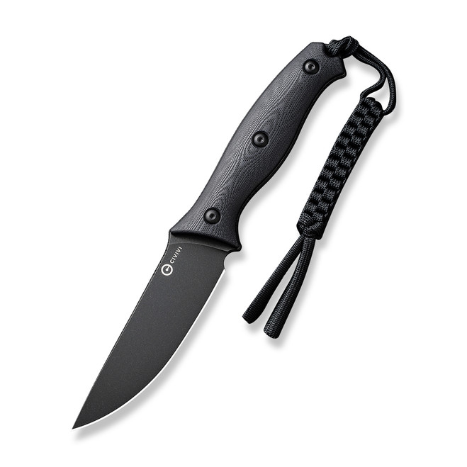 Civivi Stormridge Fixed Blade Knife Black G10 Handle Nitro-V Plain