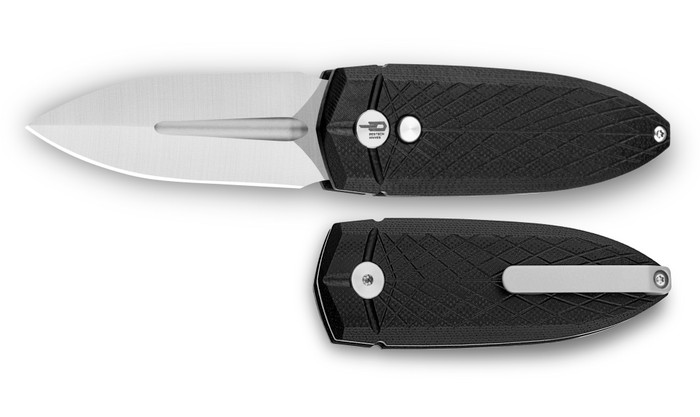 Bestech QuQu Cricket Folding Knife Black G10 Handle 14C28N Plain Edge Satin Finish BG57A-1