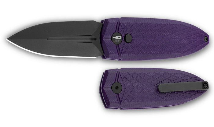 Bestech Cricket Folding Knife Purple Handle 14C28N Plain