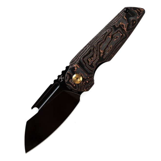 Kansept Rafe Folding Knife Copper Carbon Fiber Handle S35VN
