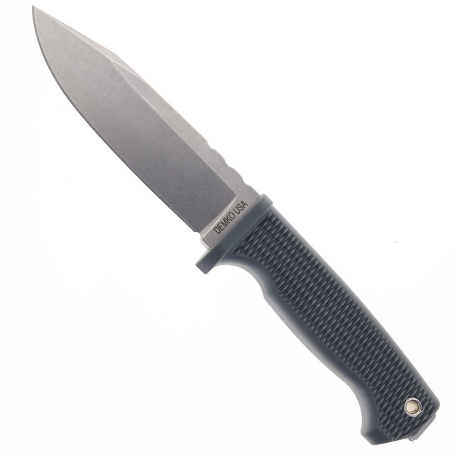 Demko Knives Freereign Fixed Blade Knife Grey Handle Black/Gray Sheath Stonewashed Magnacut Steel