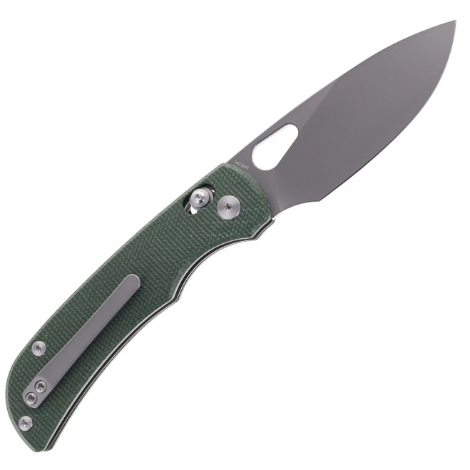 Miguron Moyarl Axis Lock Pocket Knife Green Micarta Handle Gray